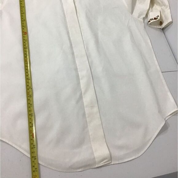 Pendleton Vintage White Oversized Satin Long Sleeve Button Down Blouse Size 8 - Picture 9 of 9